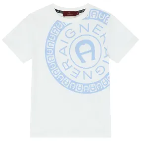 Aigner T-Shirt Side Logo White/Blue