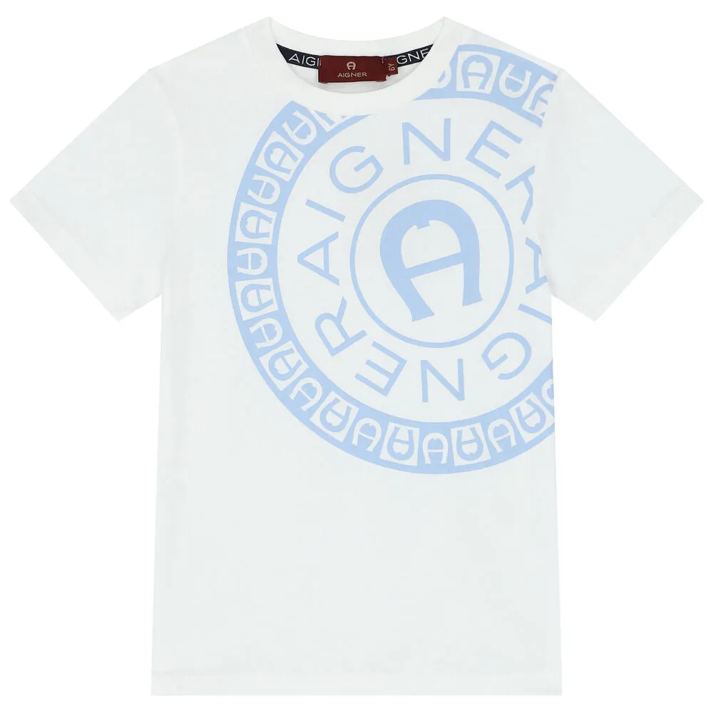 Aigner T-Shirt Side Logo White/Blue