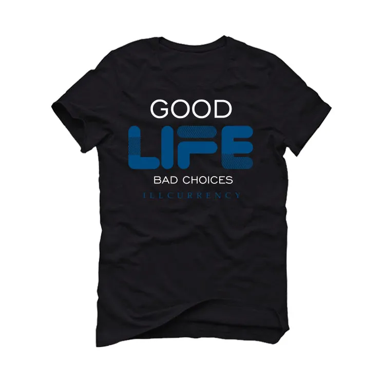 Air Jordan 13 "Brave Blue" 2022 | illCurrency Black T-Shirt (Bad Choices)