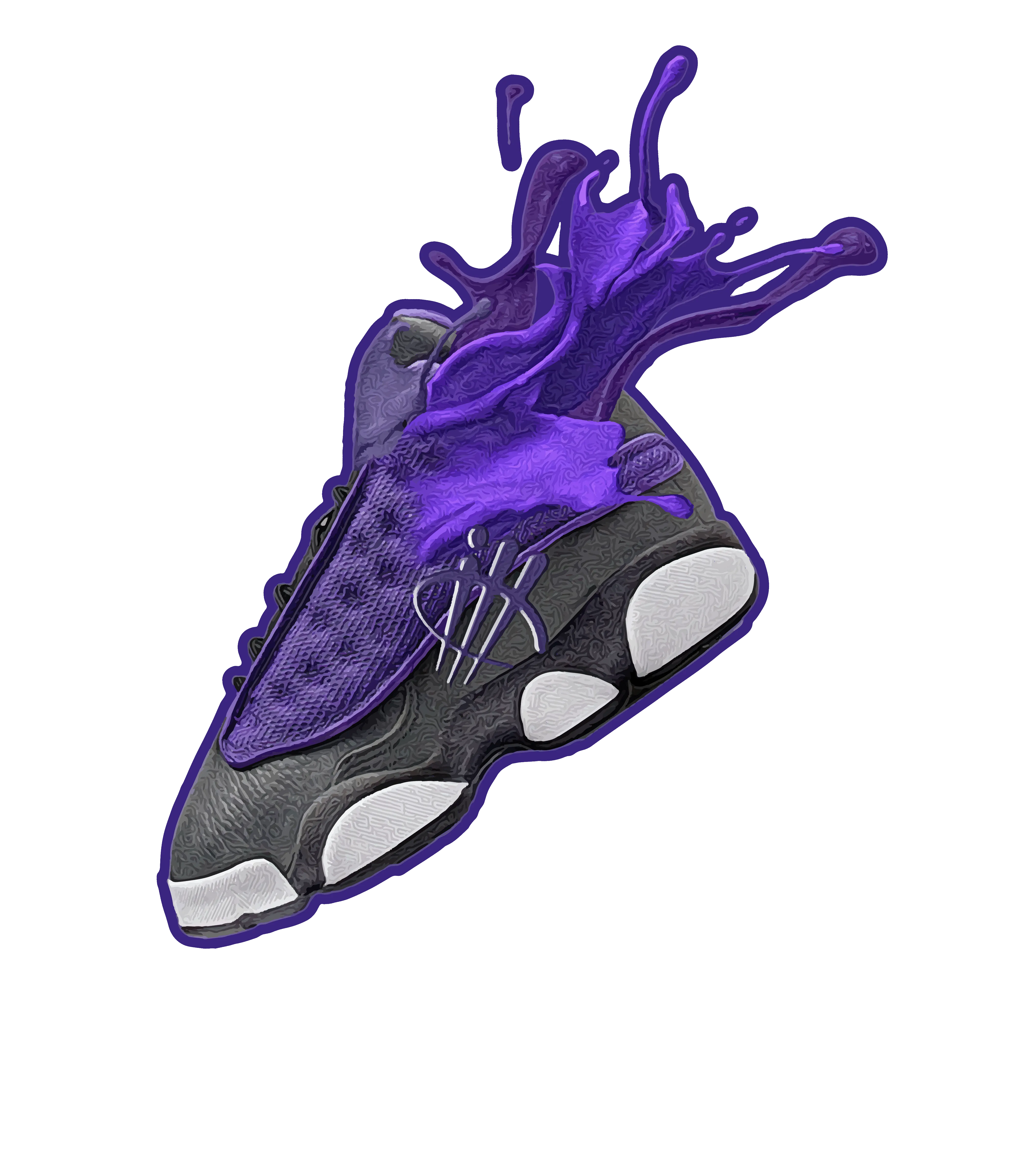 Air Jordan 13 Retro Purple Venom Black T-Shirt (SPLASH)