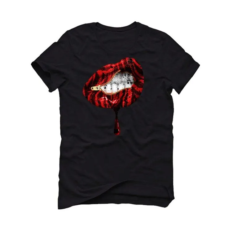 Air Jordan 14 Red Lipstick Black T-Shirt (LIPS UNSEALED)