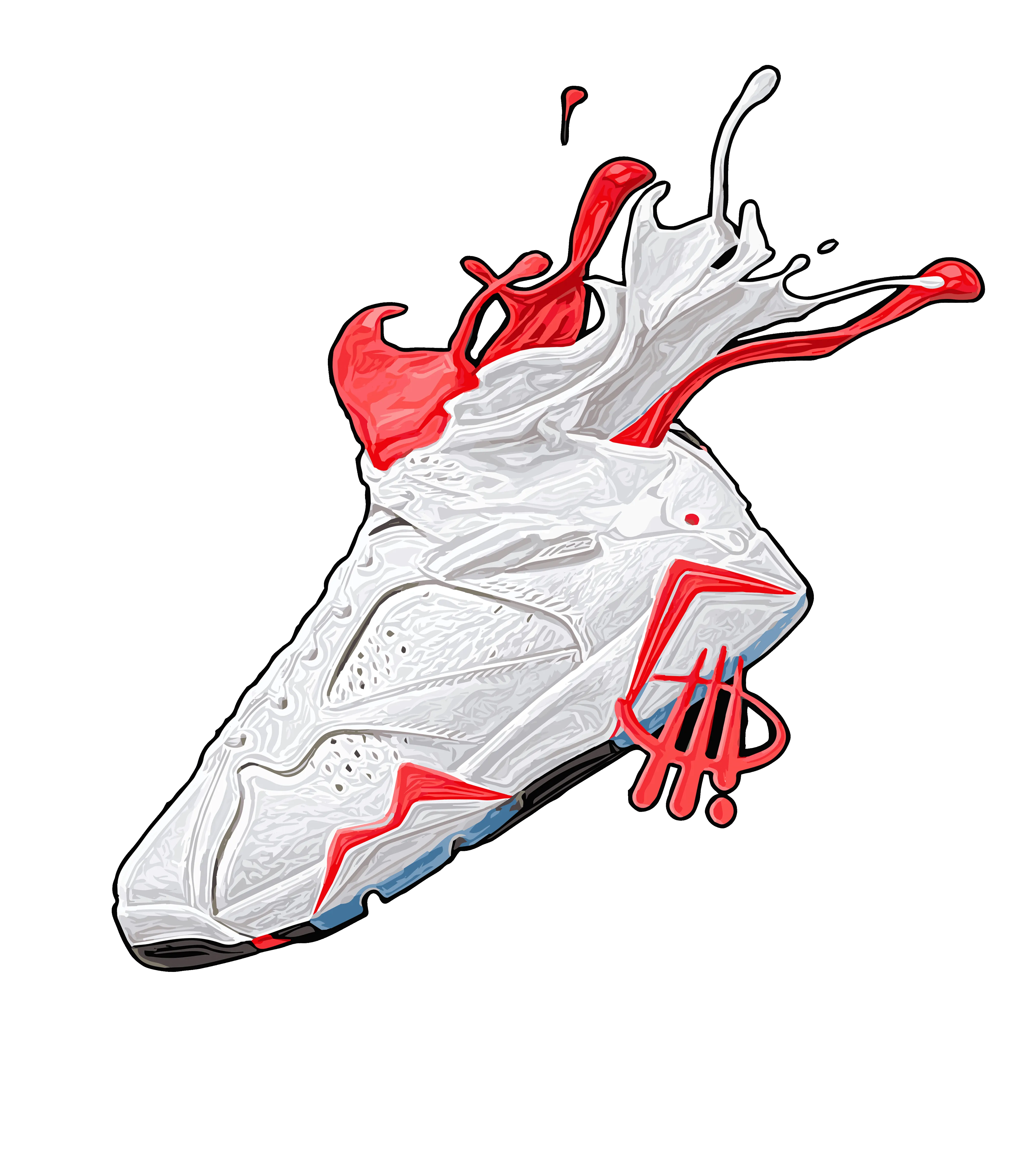 Air Jordan 7 "White Infrared" White T-Shirt (SPLASH)