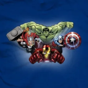 Avengers Fly on Blue