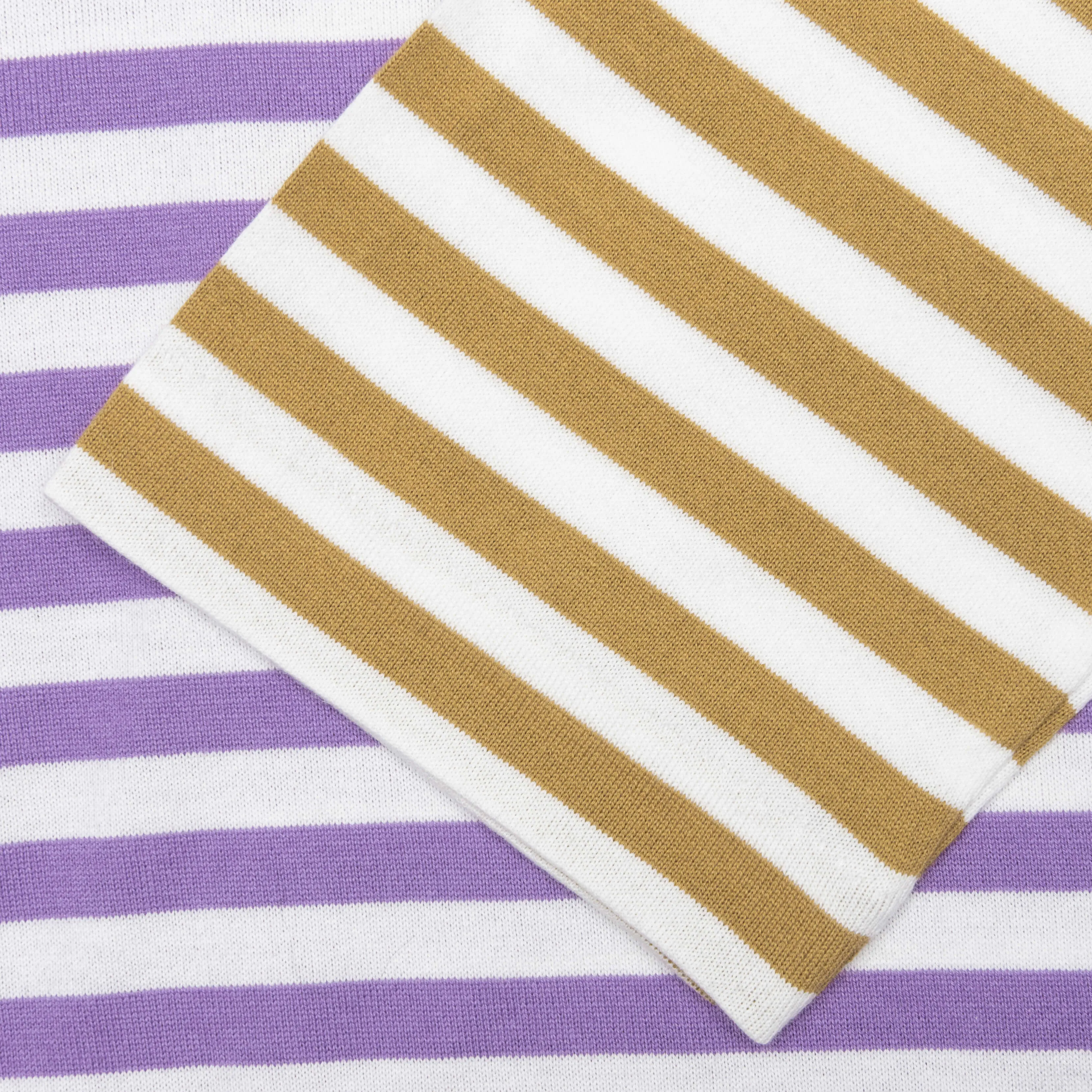 Bi-Color Stripe T-Shirt - Purple/Olive