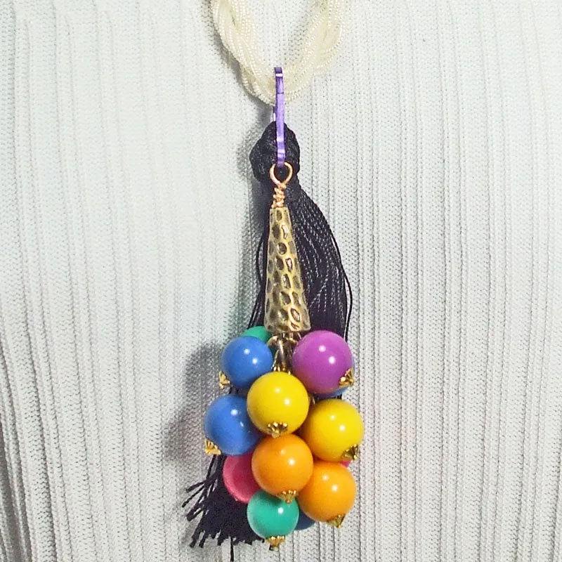 Calyca Beaded Tassel Pendant Necklace