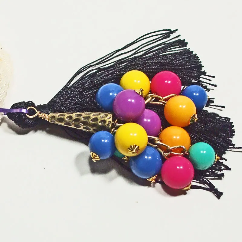 Calyca Beaded Tassel Pendant Necklace