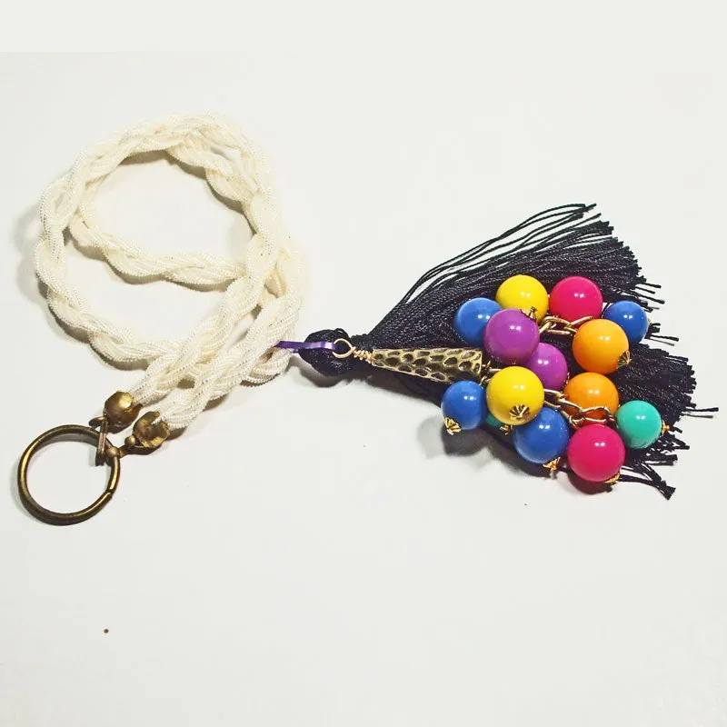 Calyca Beaded Tassel Pendant Necklace