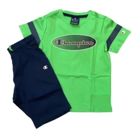 Champion children's outfit T-shirt Short 305986 GS024 BGE green - blue