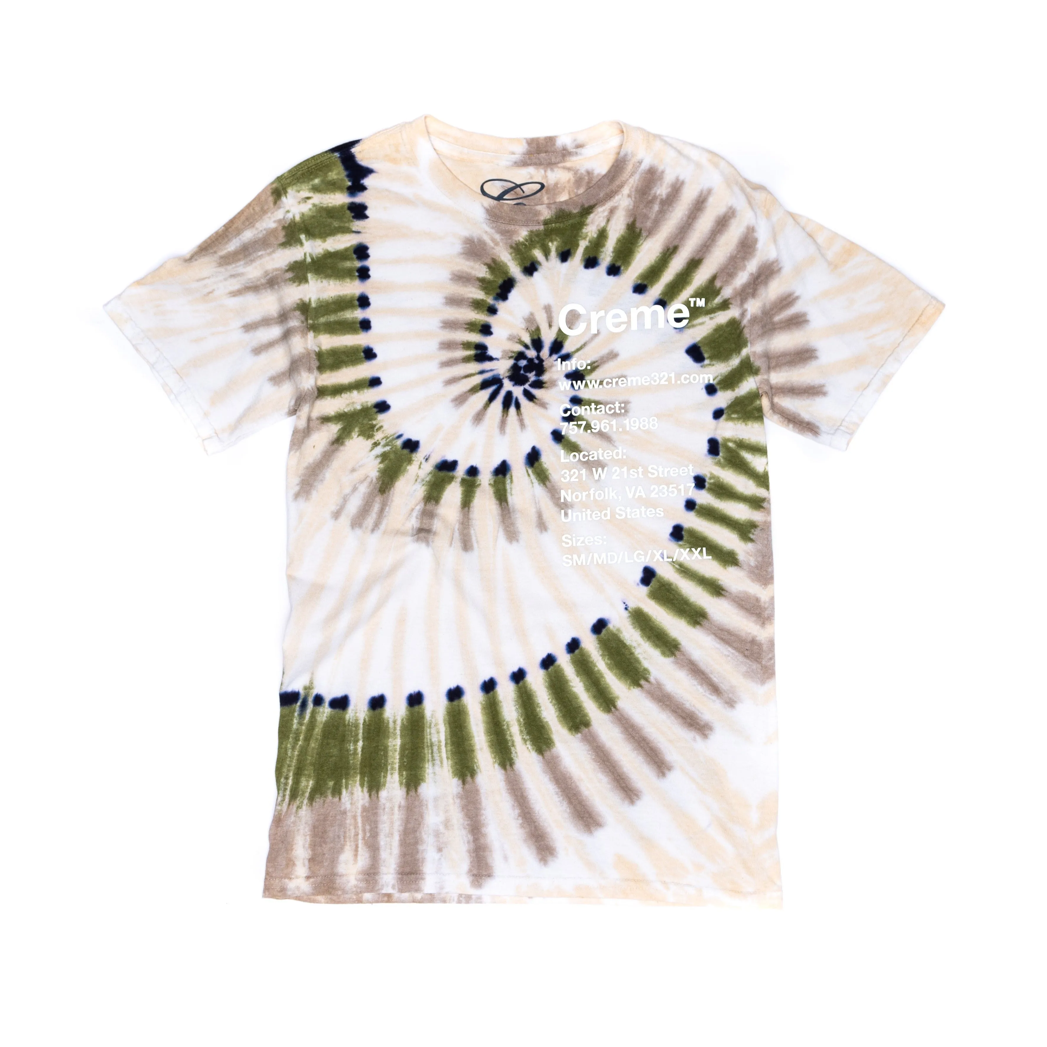 CREME VA INFO TIE DYE TEE - MOSS