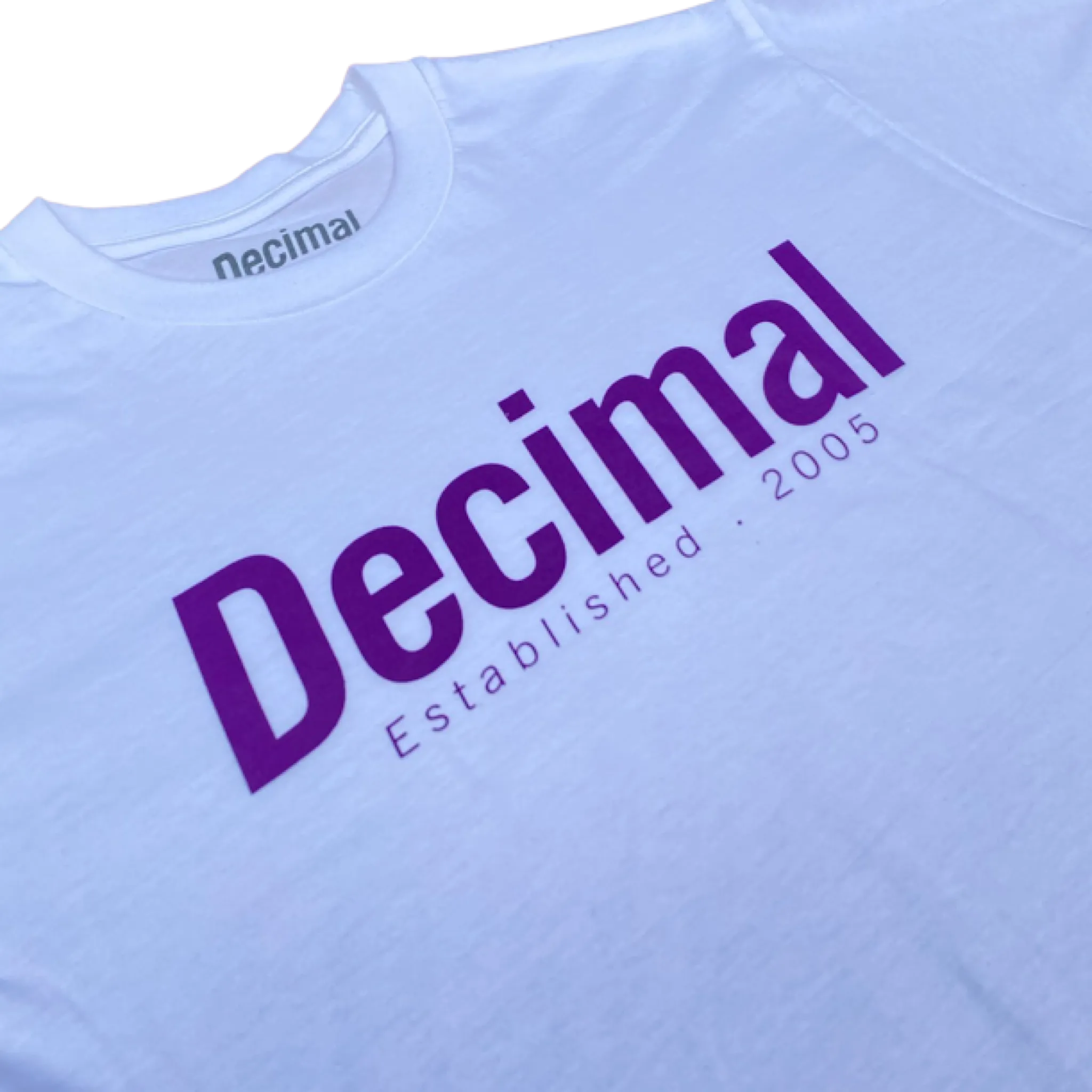 Decimal - 'TYPE' T-Shirt - White / Purple