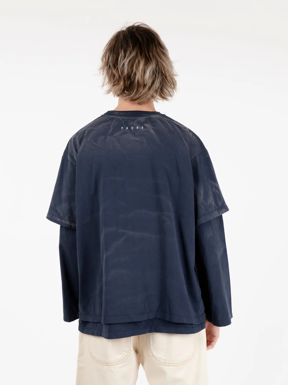 Double t-shirt dark blue