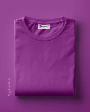 Full Sleeves Crew Neck: Eggplant Purple