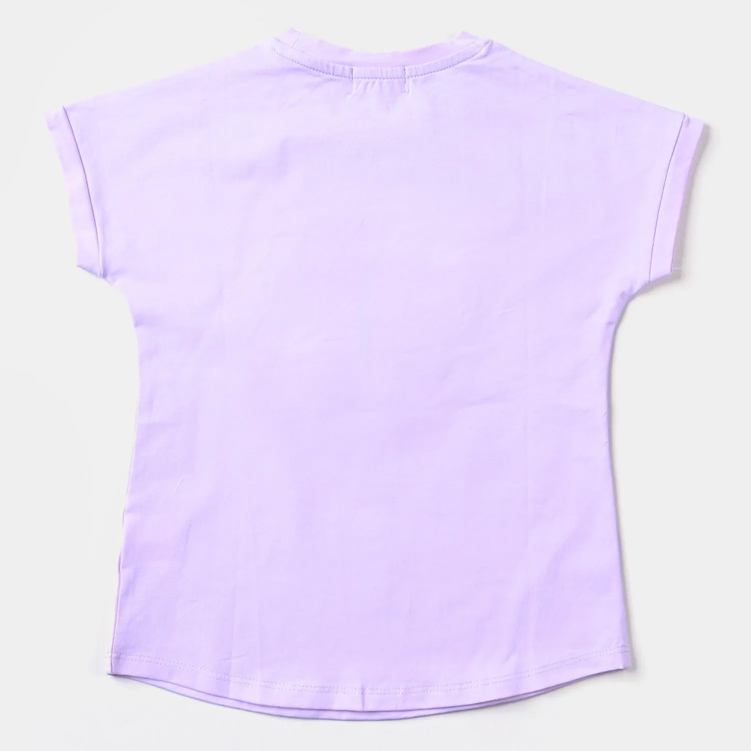 Girls Lycra Jersey T-Shirt Butterfly-Purple