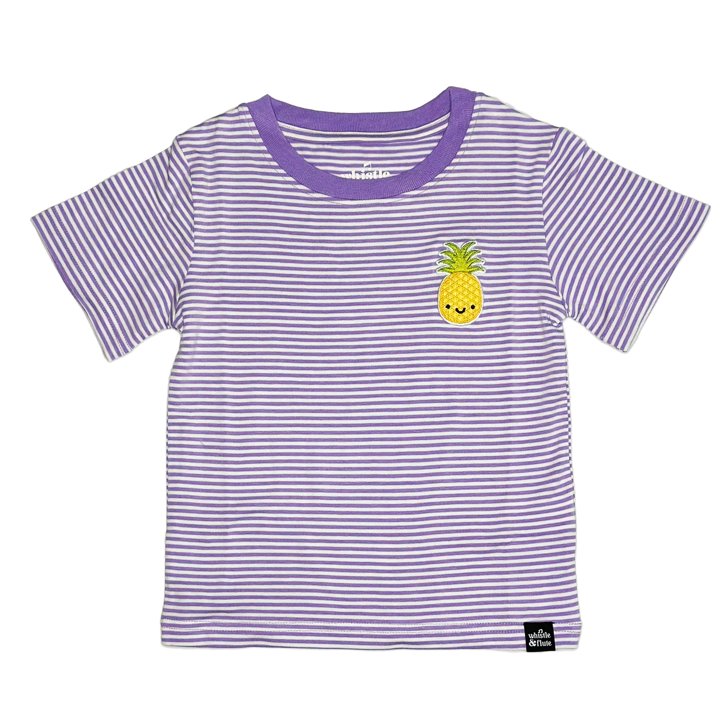 Kawaii Pineapple Striped T-Shirt - Purple