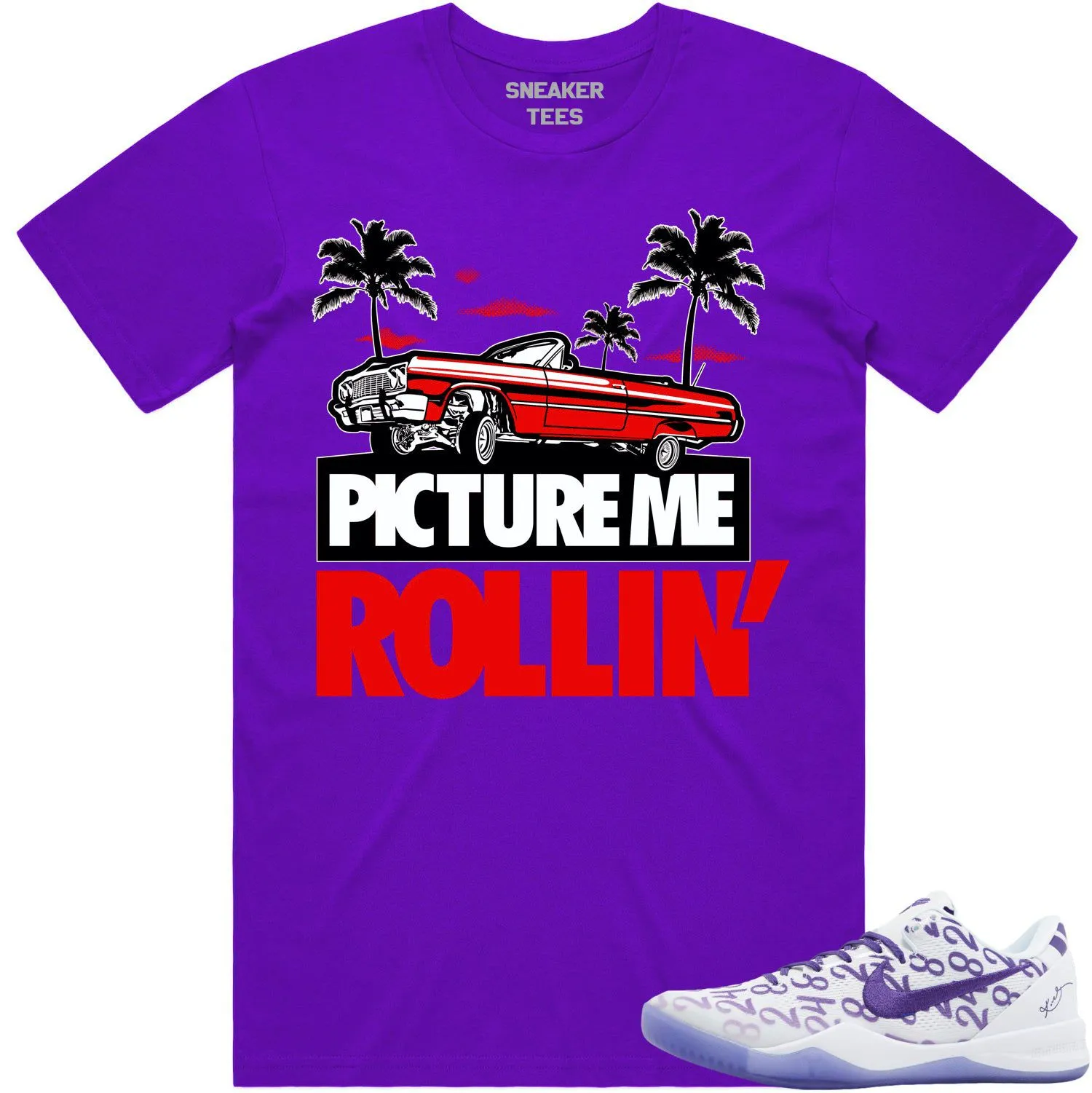 Kobe 8 Court Purple 8s Shirt to Match - RED PMR