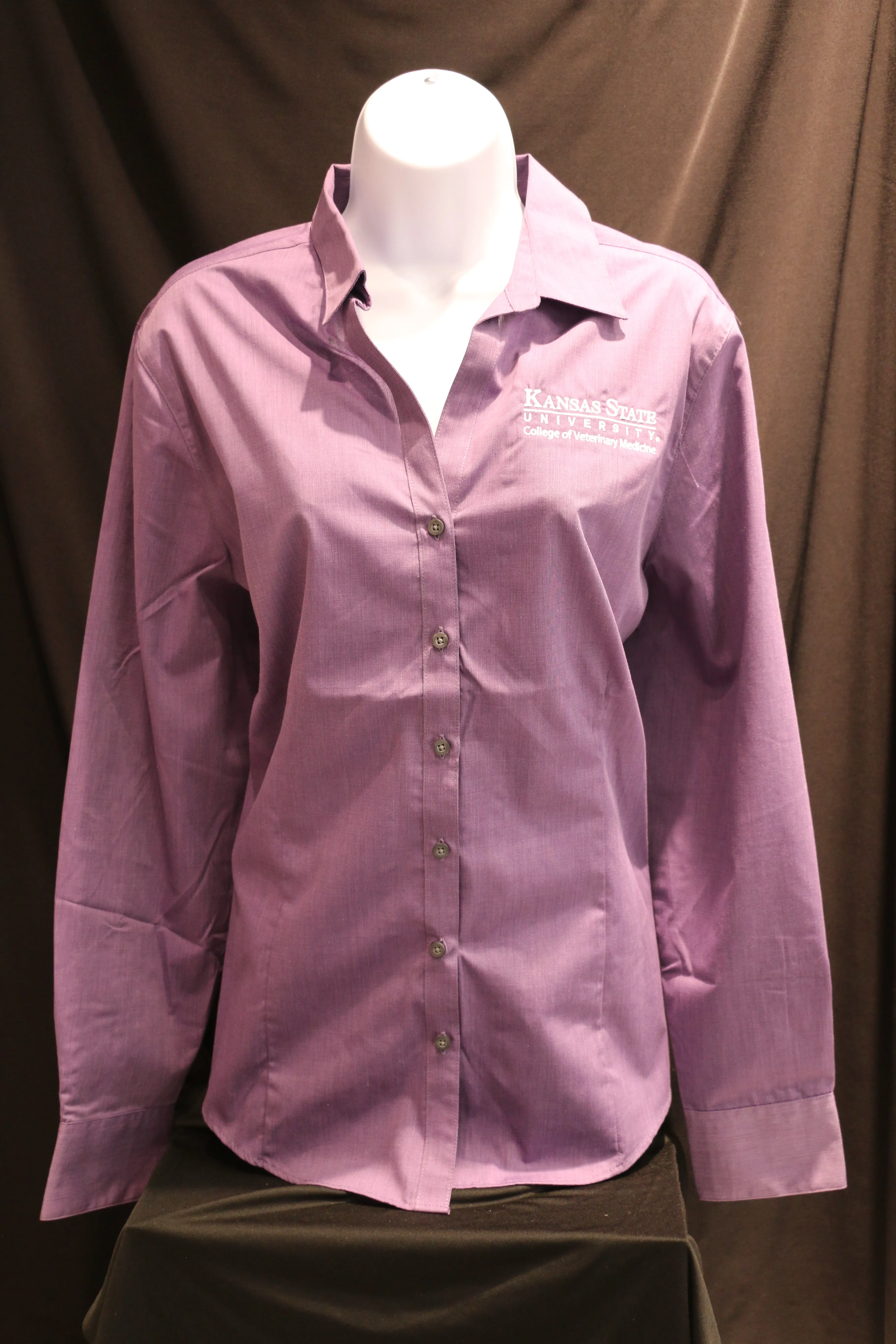 Ladies Port Auth Button Up Purple Woven