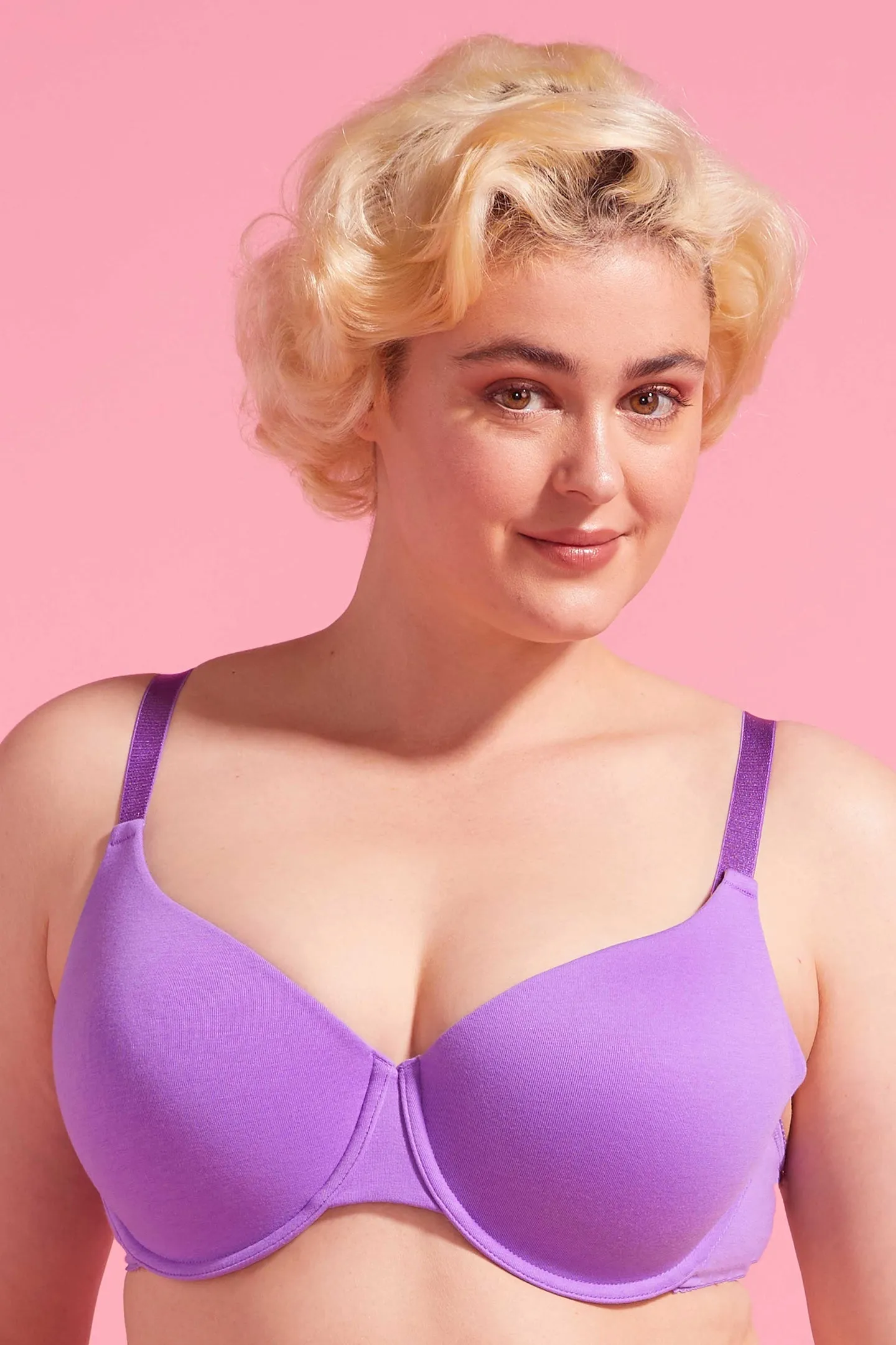 Lily Cotton T-shirt Bra Purple