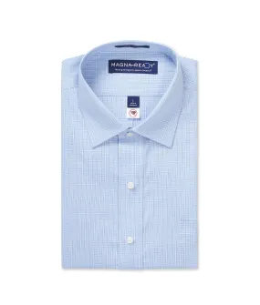 Long Sleeve Blue and White ‘Ryan’ Dress Shirt with Magnetic Closures