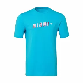 McLaren F1 Women's Miami Neon Graphic T-Shirt-White/Vice Blue/Beetroot Purple/Crystal Rose