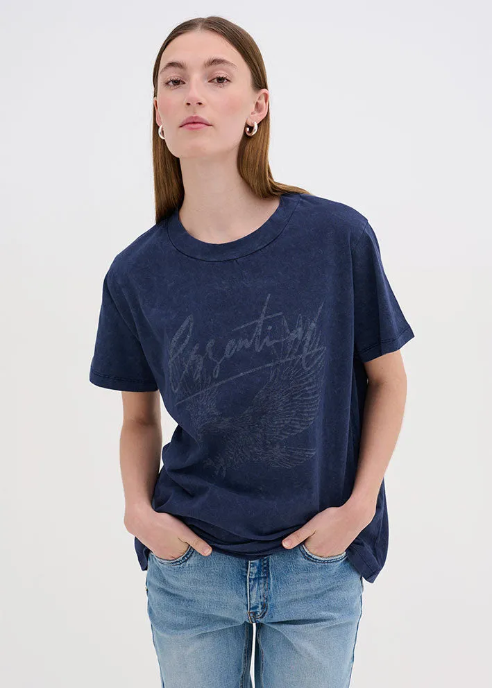 My Essential Wardrobe Hanne T-shirt - Dark Blue Random Wash