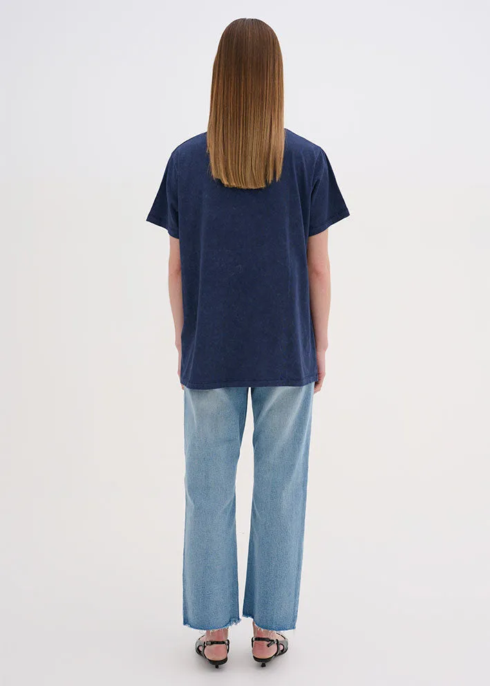 My Essential Wardrobe Hanne T-shirt - Dark Blue Random Wash