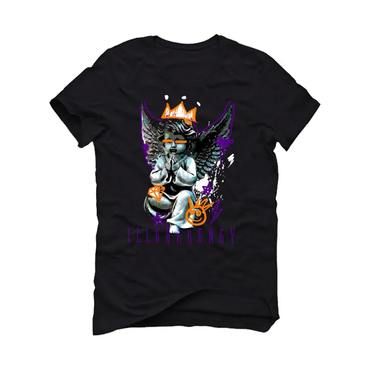 Mens Nike Air Max Plus OG Voltage Purple Sneakers with Illcurrency Black Graffiti Angel T-Shirt