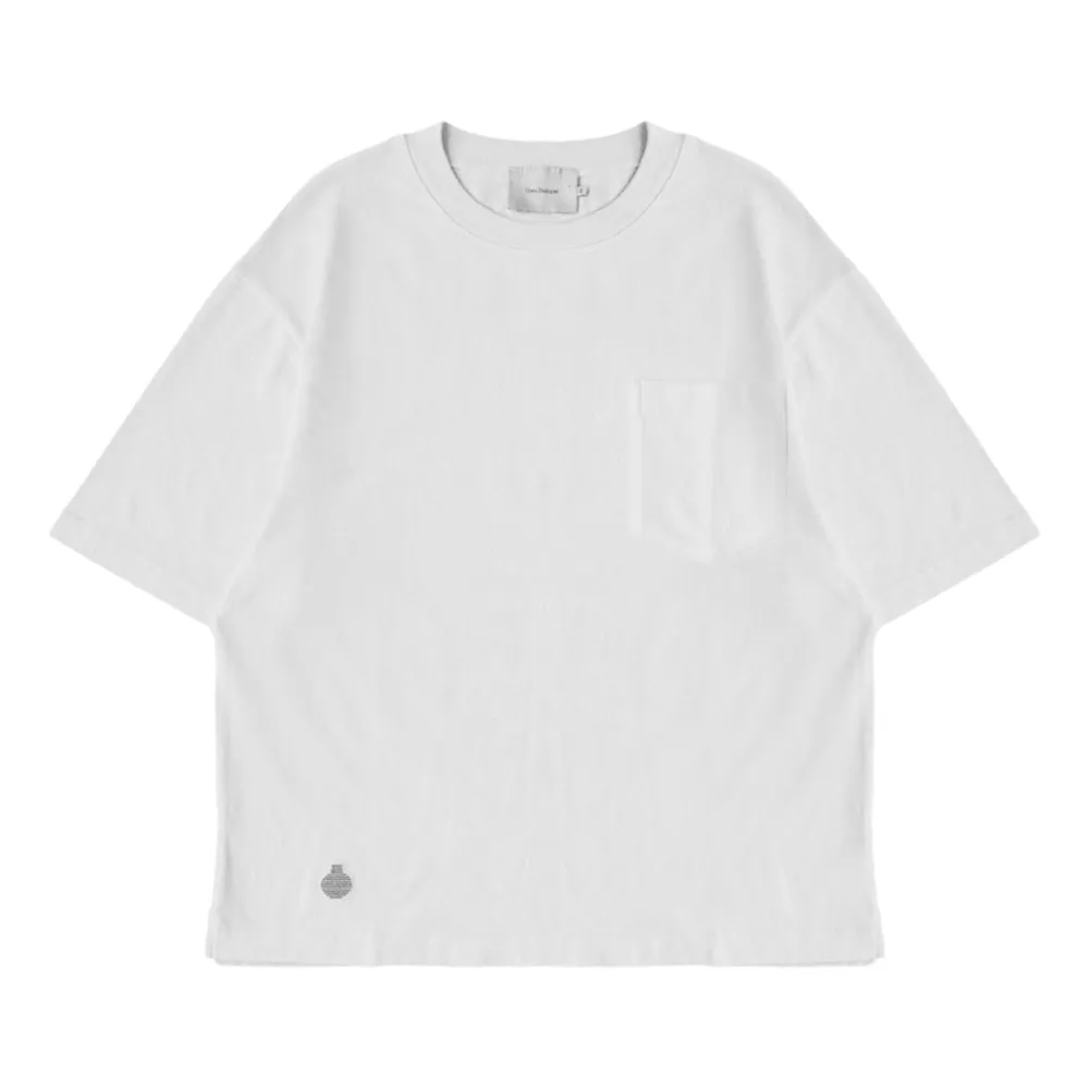 OPEN DIALOGUE LOGO EMBROIDERY POCKET T-SHIRT-WHITE