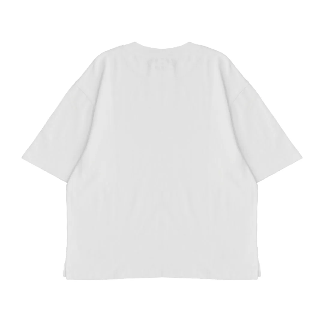 OPEN DIALOGUE LOGO EMBROIDERY POCKET T-SHIRT-WHITE