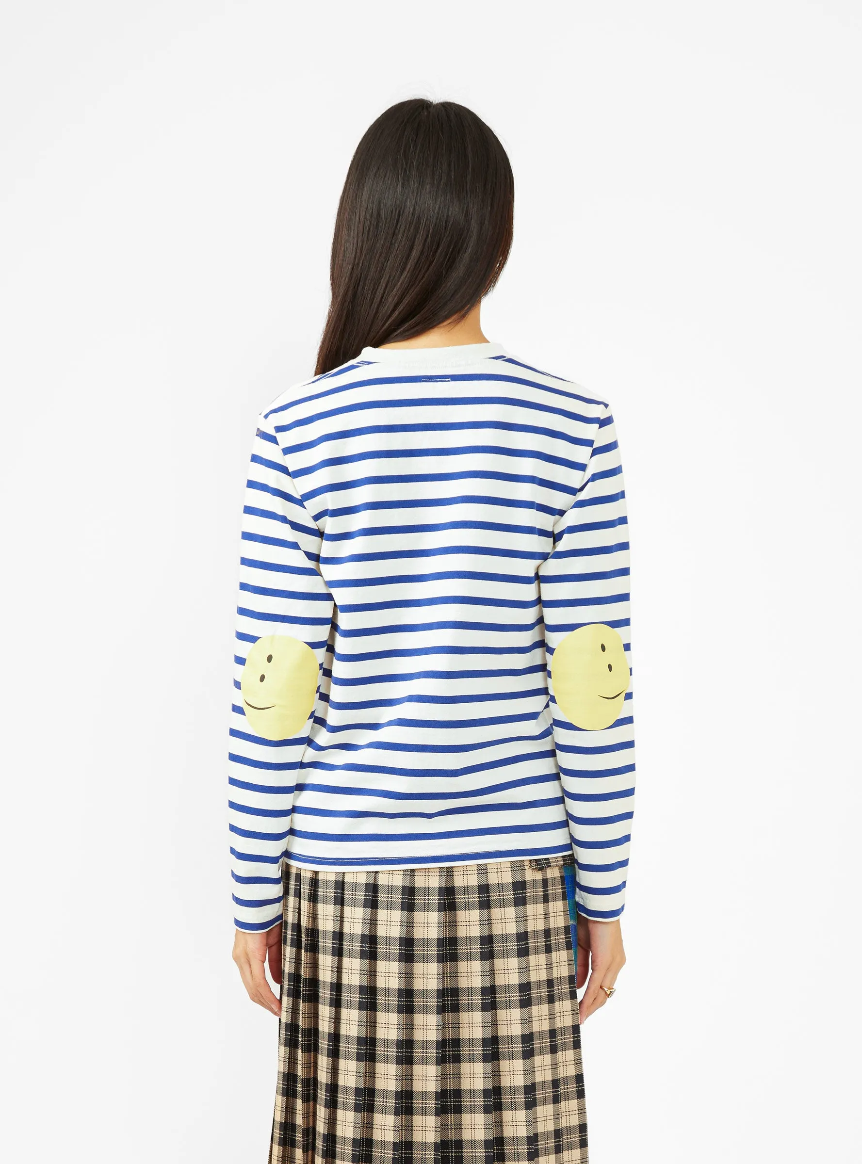 Rainbowy Patch T-Shirt Ecru & Blue Stripe