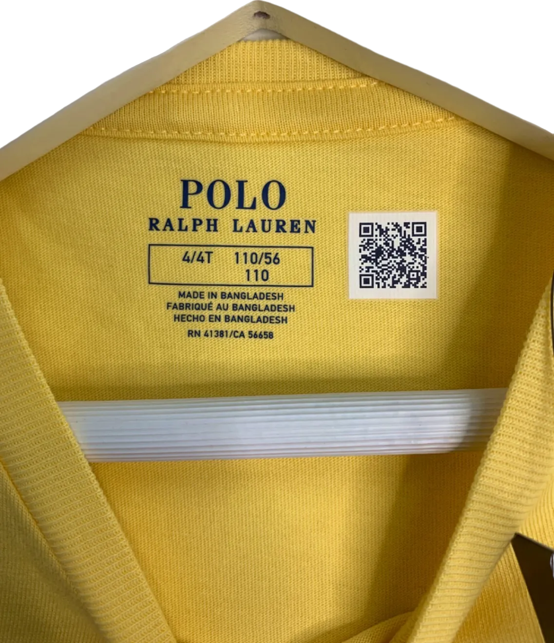 Ralph Lauren Yellow Cotton T-Shirt 4yrs (110/56)