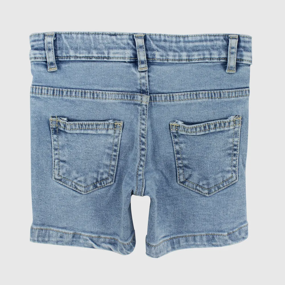 Ripped Light Blue Jean Shorts