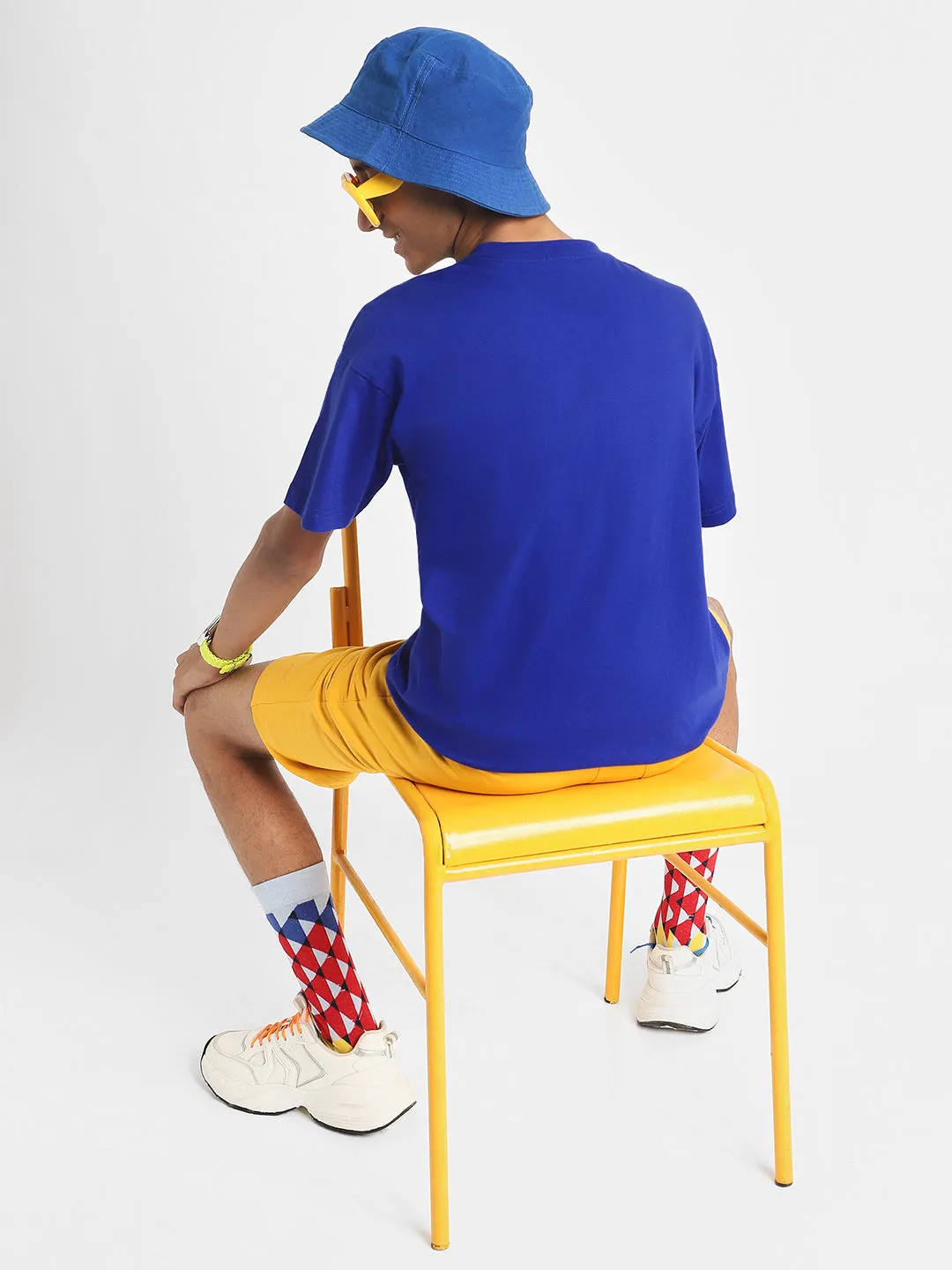 Royal Blue Oversized Solid Boys T-shirt