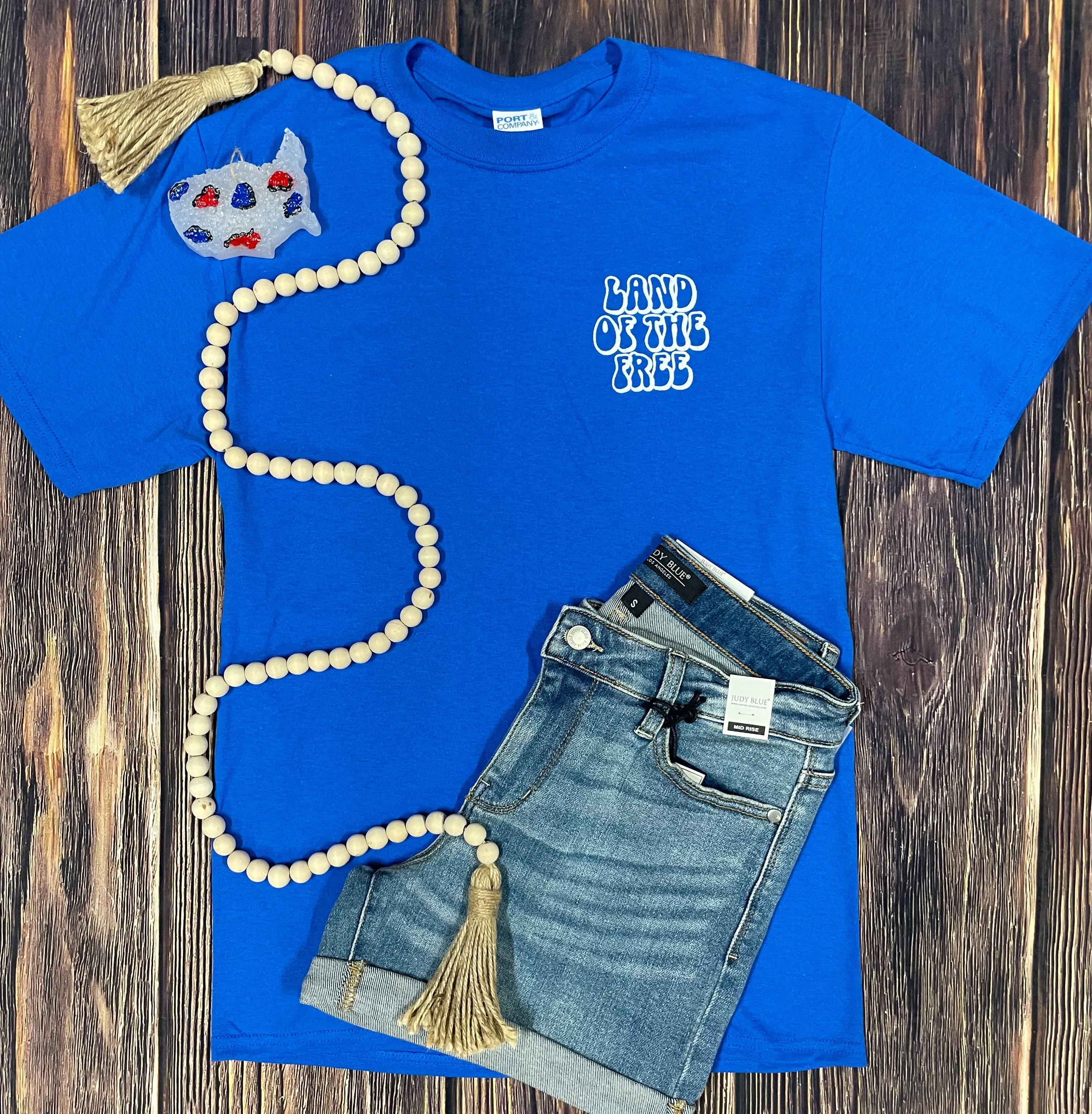 ROYAL BLUE Pocket Puff {LAND OF THE FREE} Crew Neck Tee