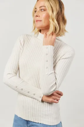 Skyline Knit Top, Creme