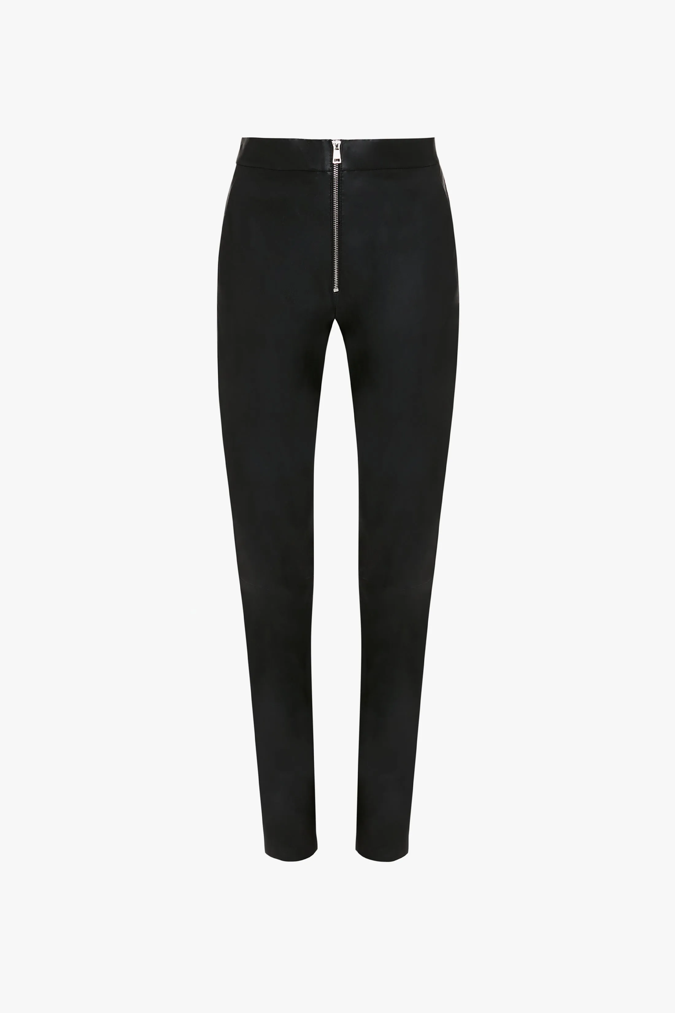 Slim Leather Trouser in Black