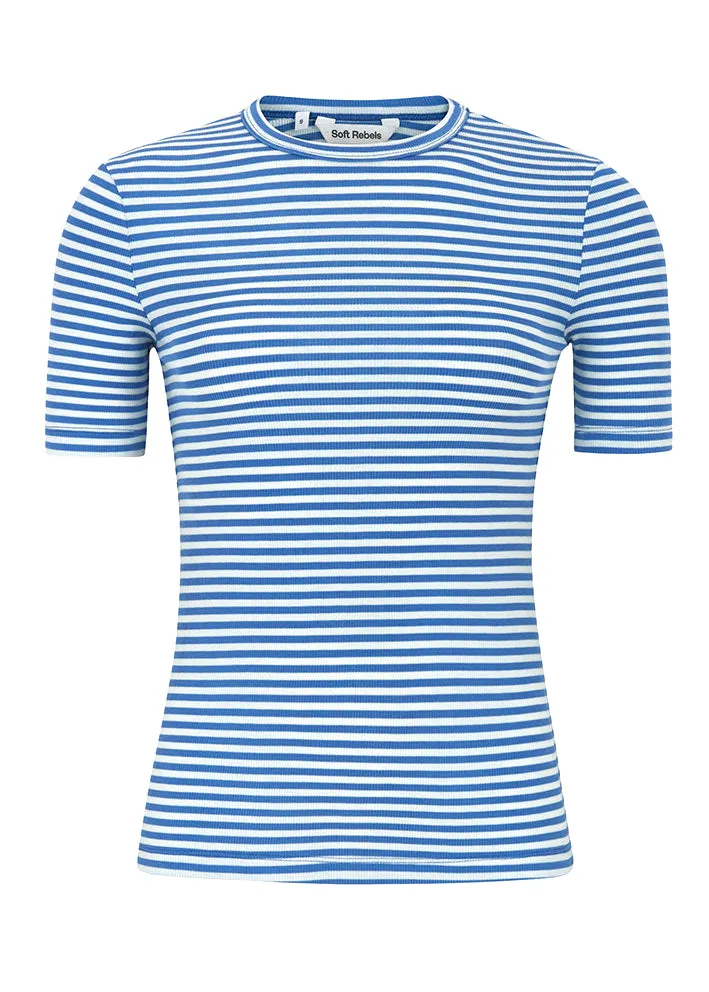 Soft Rebels Fenja Stripe SS Modal T-shirt SR124-304 Regatta