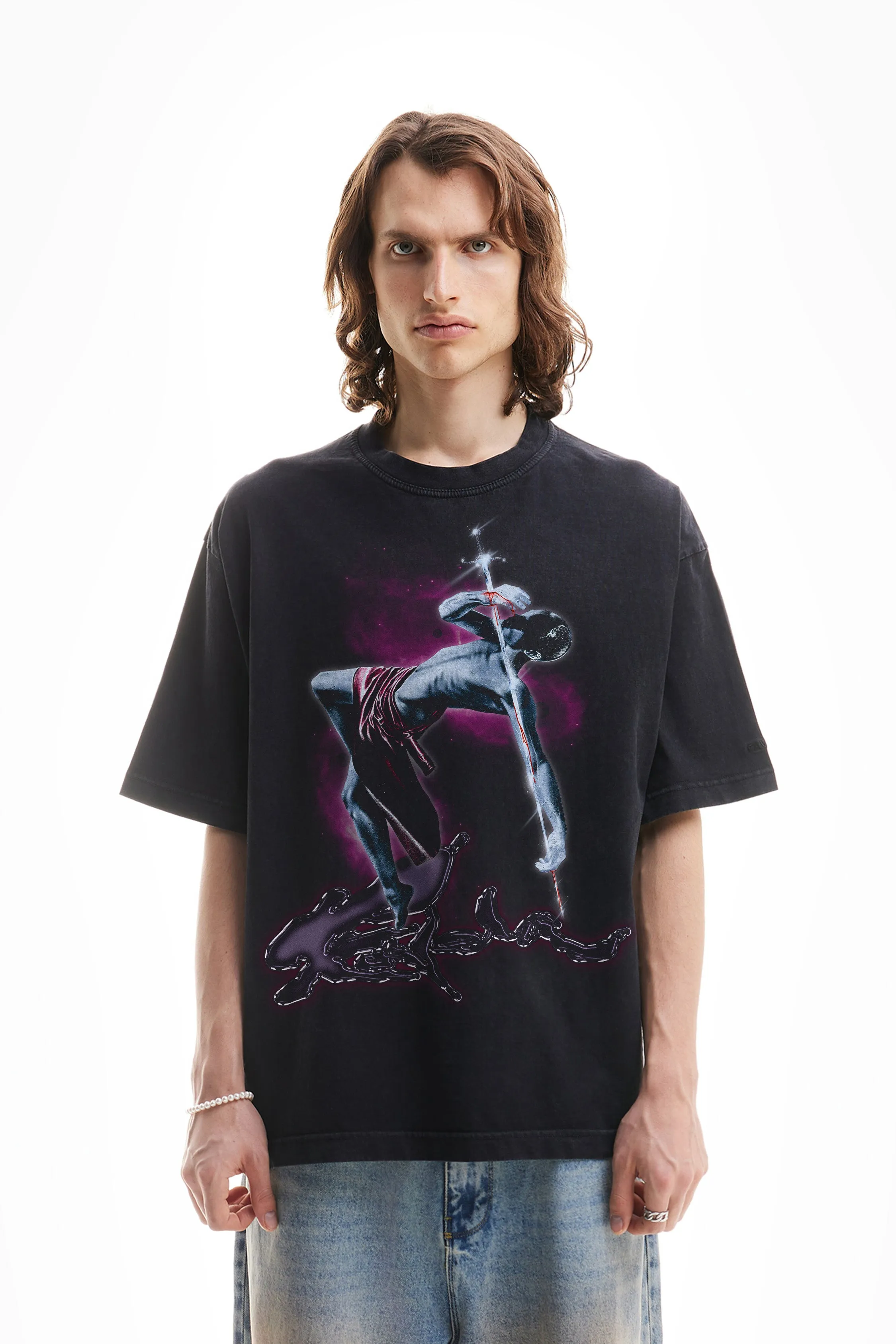 SWORD BLACK WASHED T-SHIRT