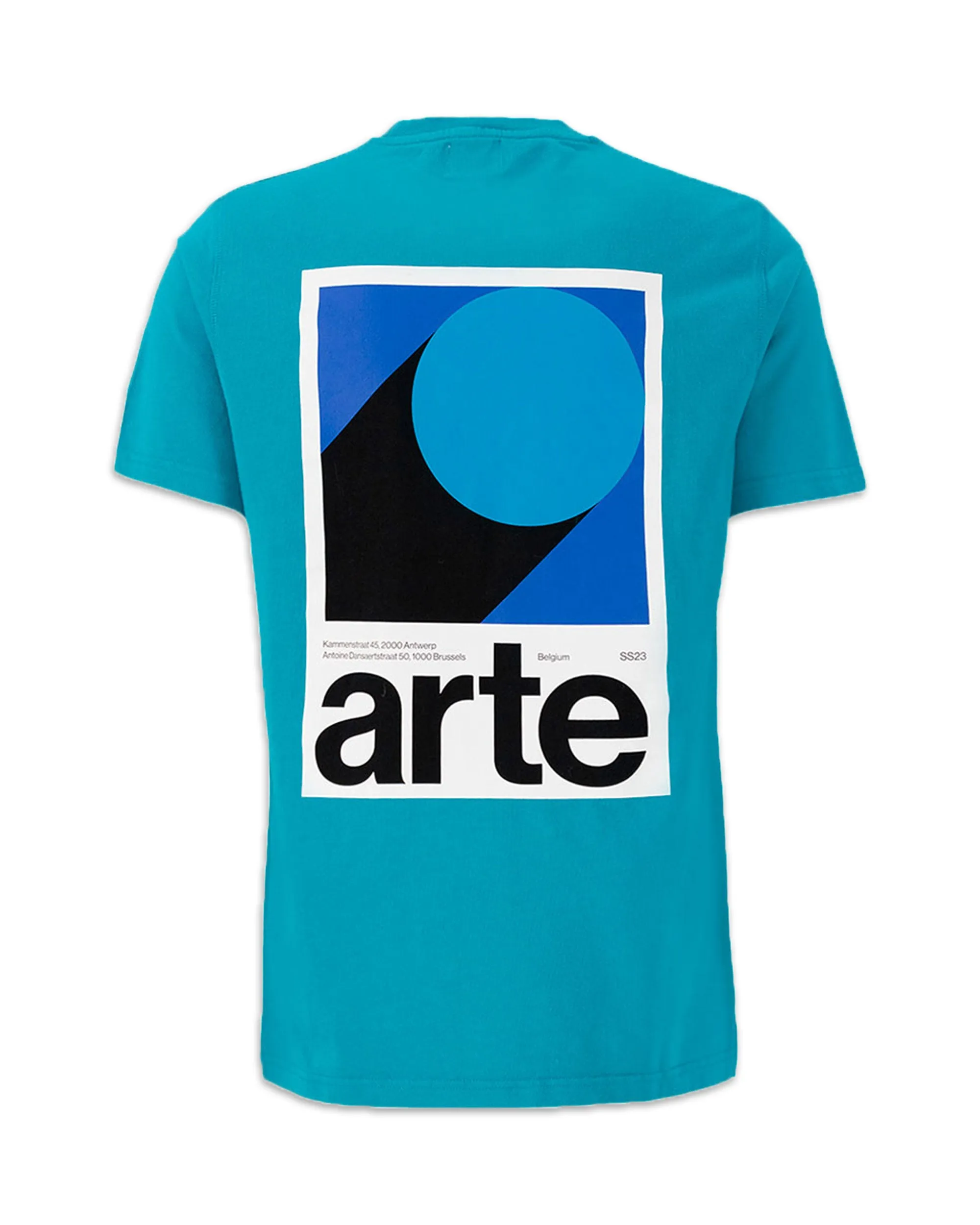 T-Shirt Uomo Arte Antwerp Taut Back Print Lake Blue