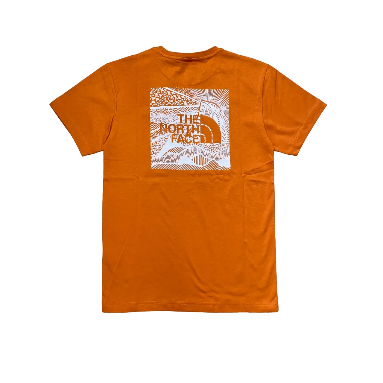 The North Face redbox NF0A87NVPCO rust men's short sleeve t-shirt