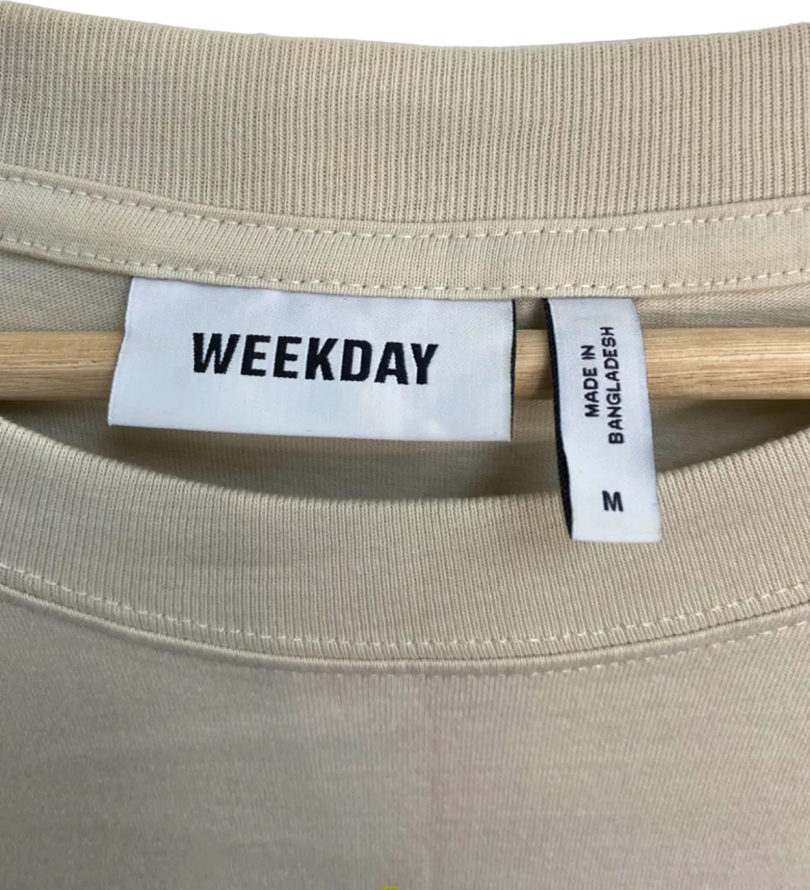 Weekday Beige World Tour T-Shirt UK M