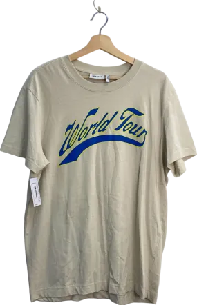 Weekday Beige World Tour T-Shirt UK M